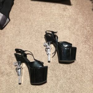Pleaser rhinestone gun heels Size 8